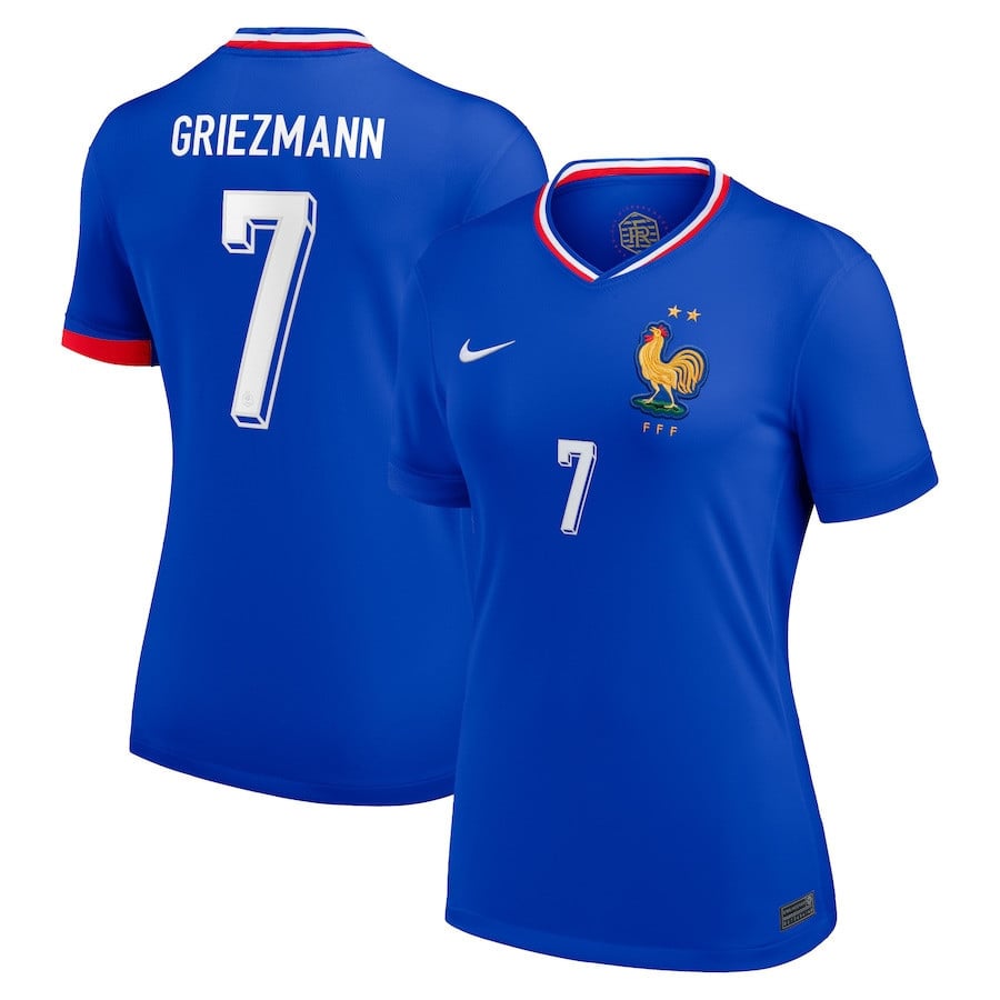 Antoine Griezmann 7 France 2024/25 Women Stadium Home Football Jersey - Blue