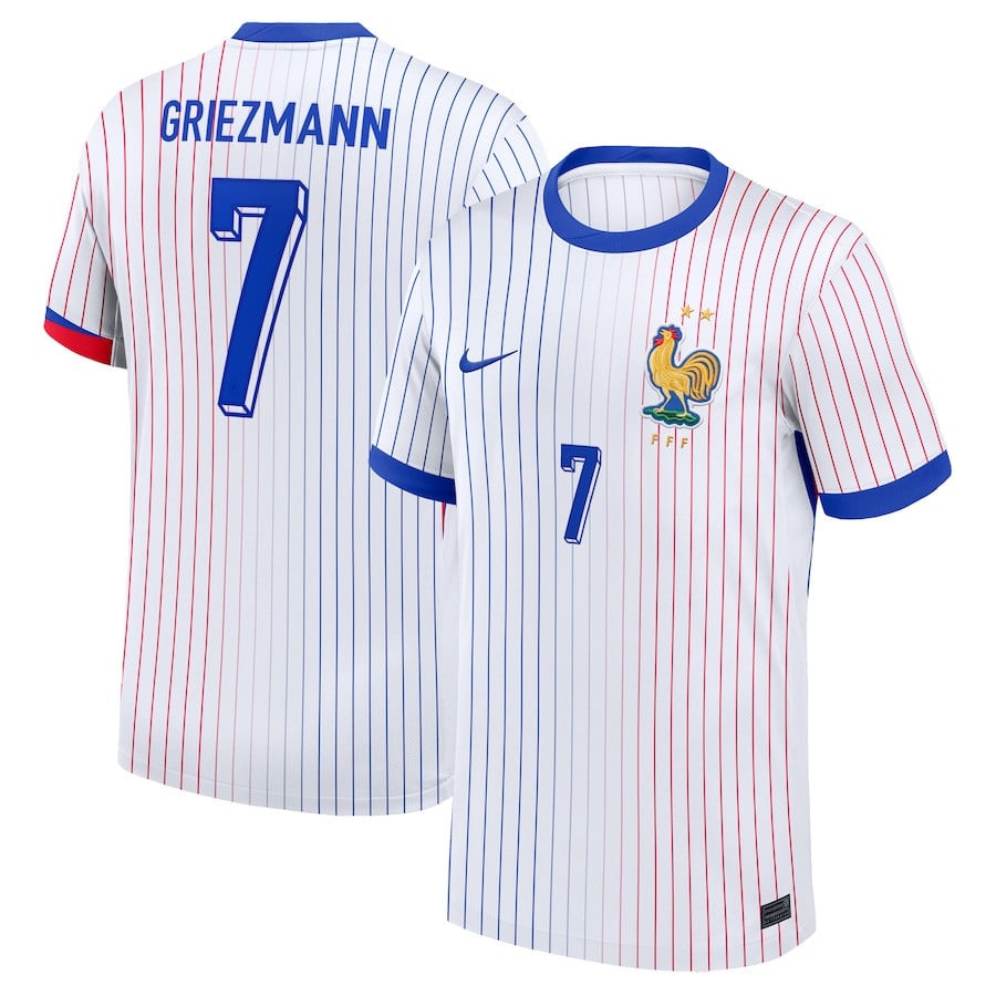Antoine Griezmann 7 France National Team 2024 Away YOUTH Jersey - White