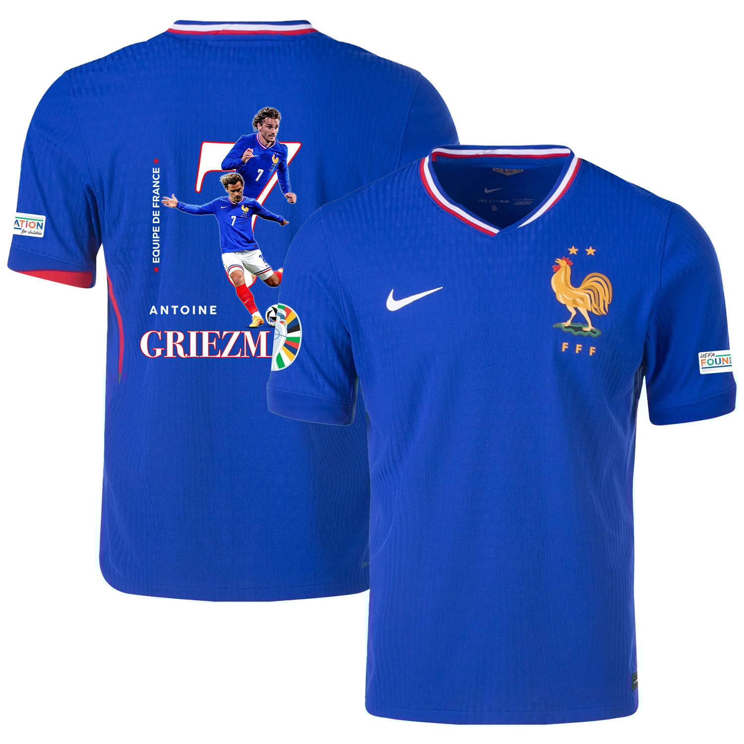 Antoine Griezmann 7 Game-changer France National Team 2024/25 Home Jersey - Euro UEFA Patch - Men, Blue