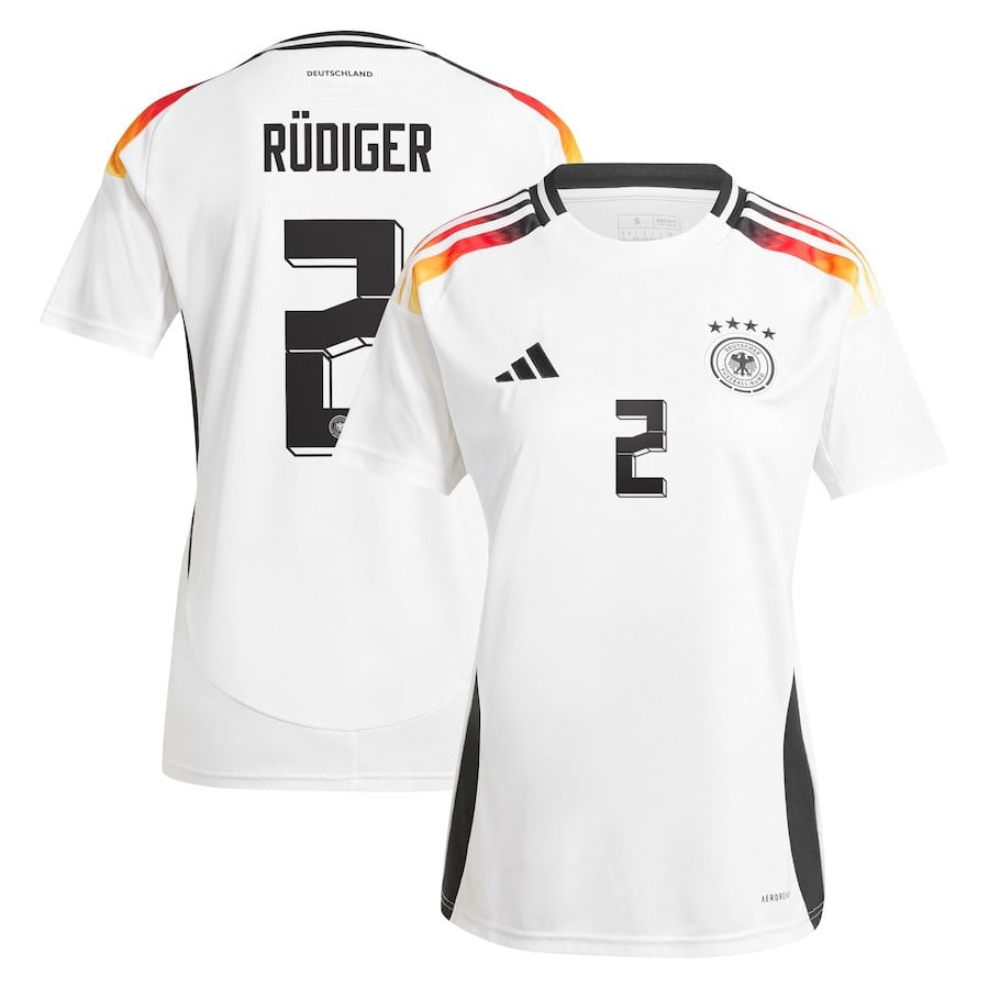 Antonio Rüdiger 2 Germany National Team 2024 Home Women Jersey - White
