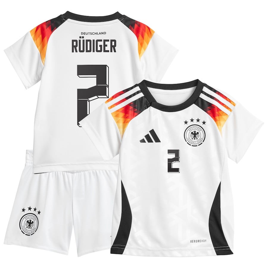 Antonio Rüdiger 2 Germany National Team 2024 Home YOUTH Kit Jersey - White