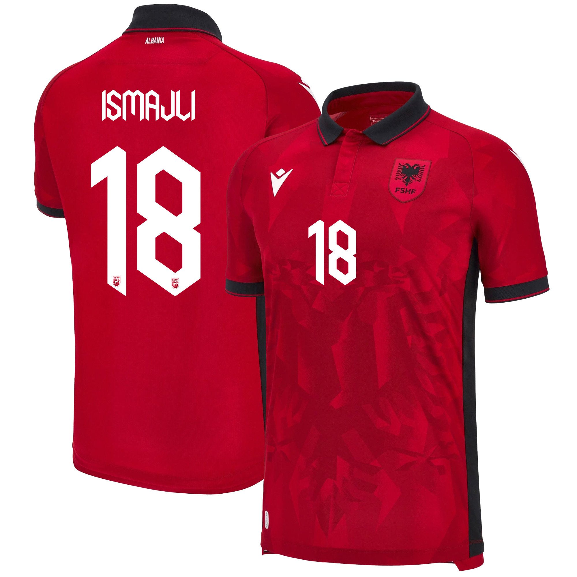 Ardian Ismajli 18 Albania National Team 2024/25 Home Men Jersey - Red