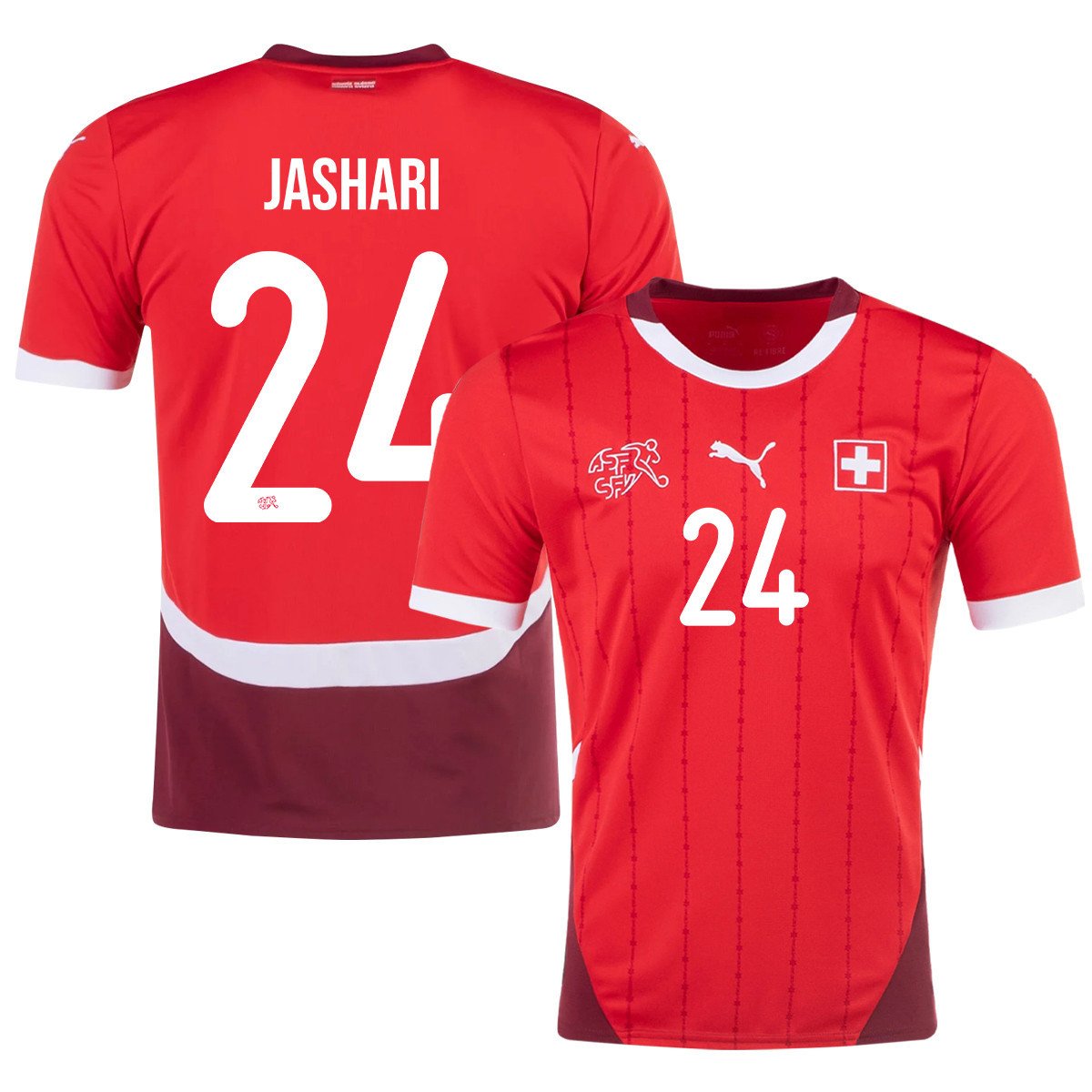 Ardon Jashari 24 Switzerland National Team 2024/25 Home Men Jersey - Red