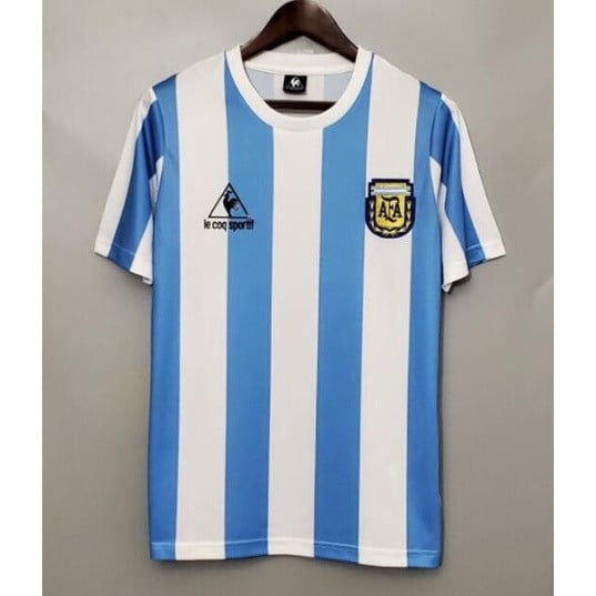 Argentina 1985 Home Retro Men Jersey - White/Blue
