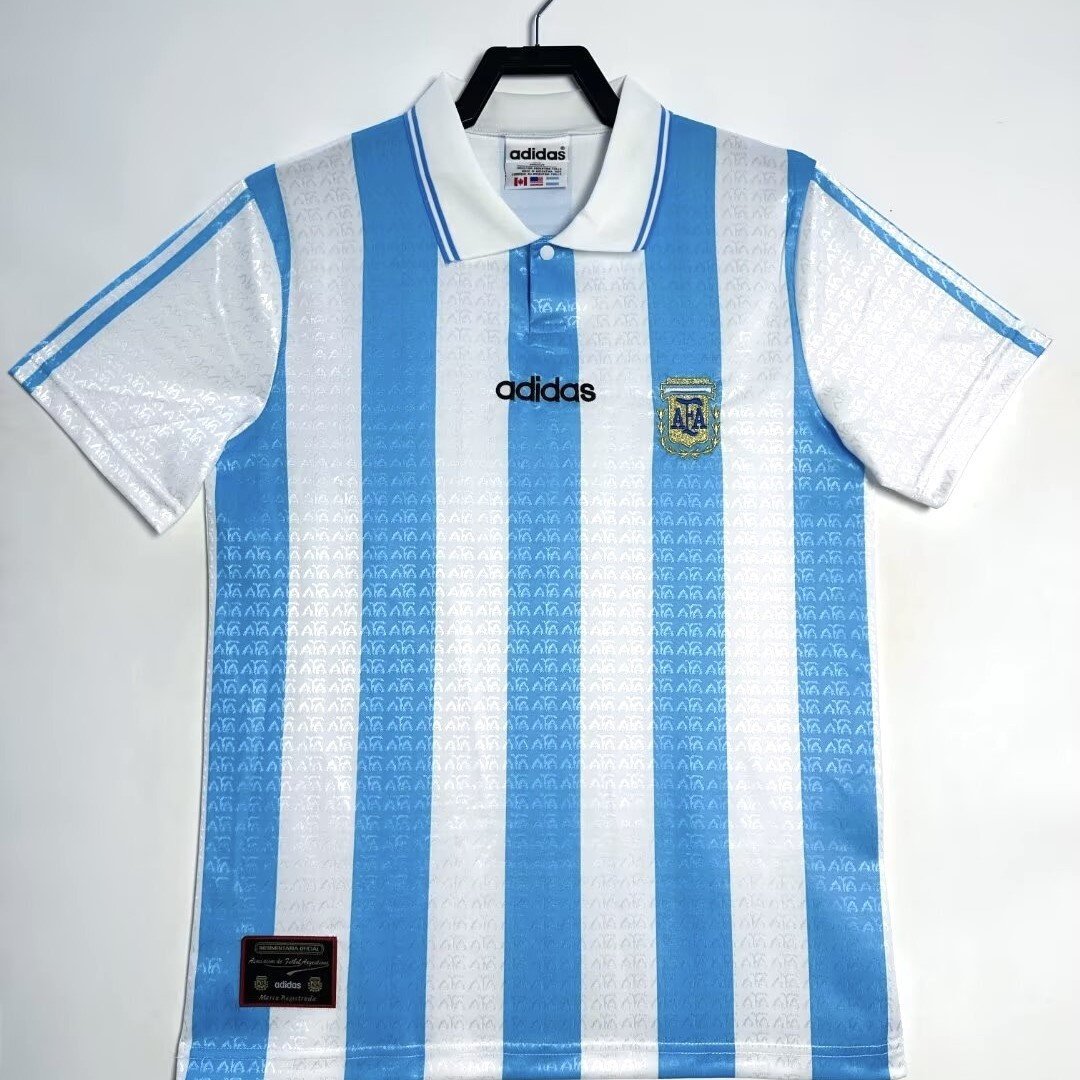 Argentina 1994 Home Retro Men Jersey - White/Blue