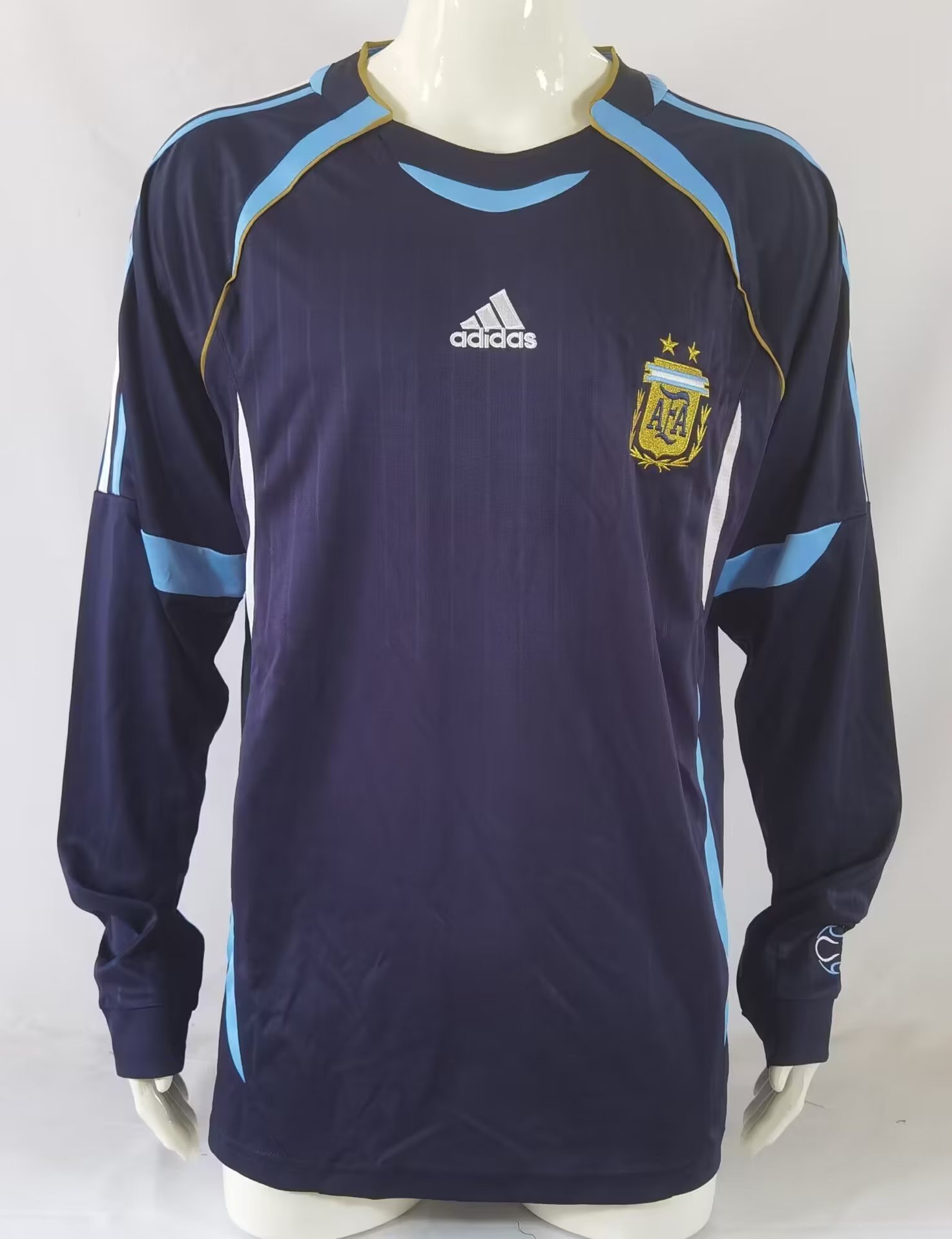 Argentina 2006 Away Retro Long Sleeve Men Jersey – Navy