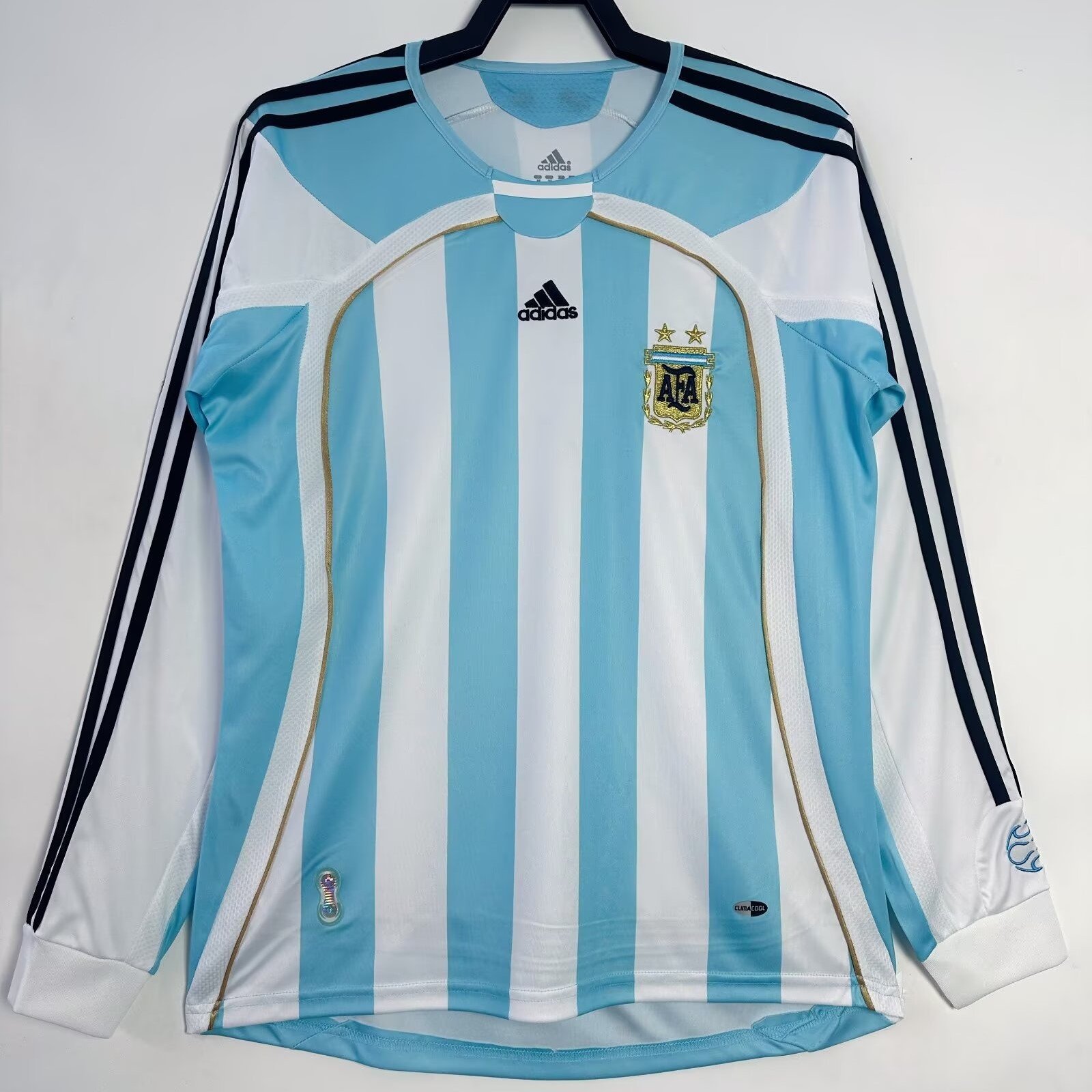 Argentina 2006/07 Home Retro Long Sleeve Men Jersey - White/Blue