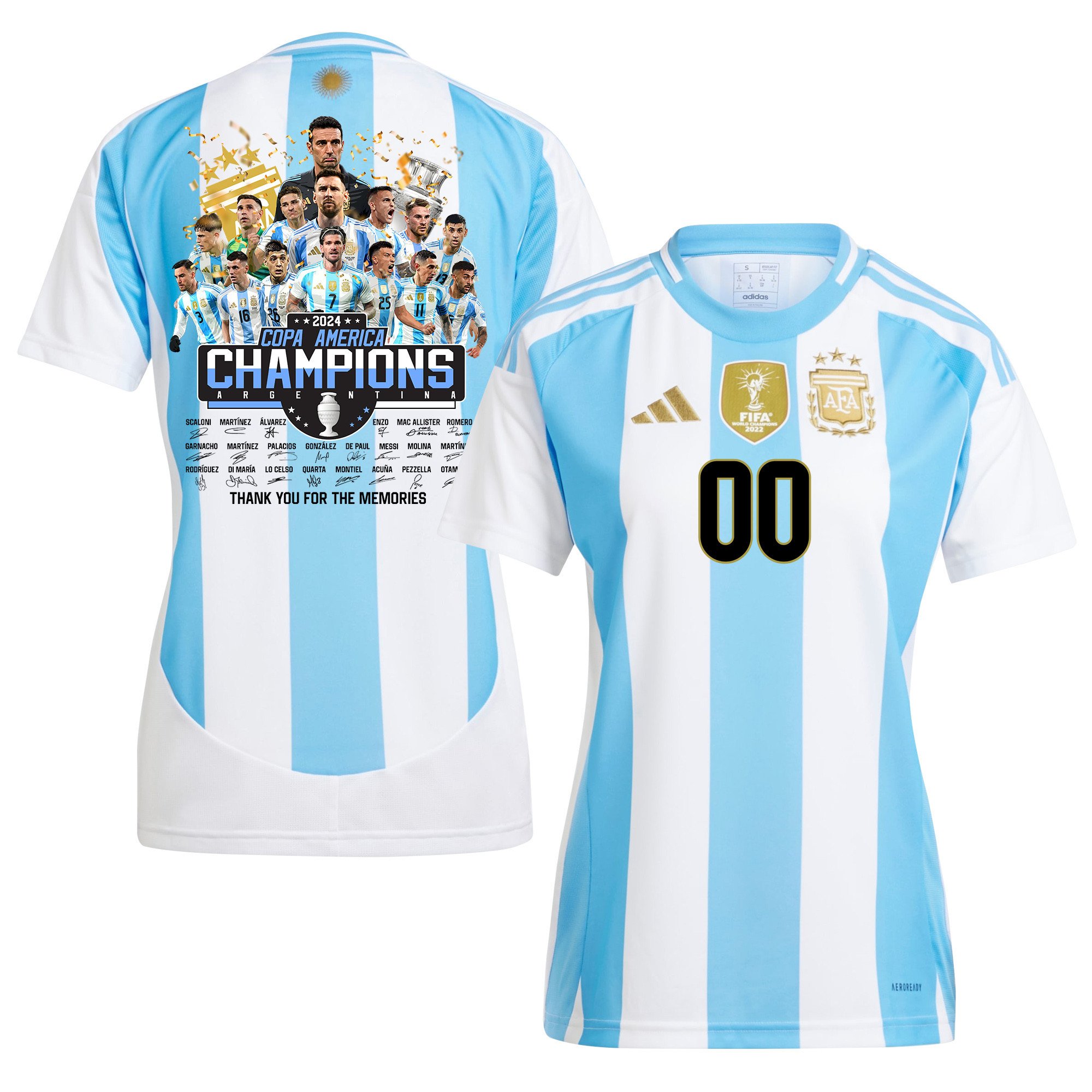 Argentina 2024/25 Copa America 2024 Thanks For The Memories Home Women Jersey - White