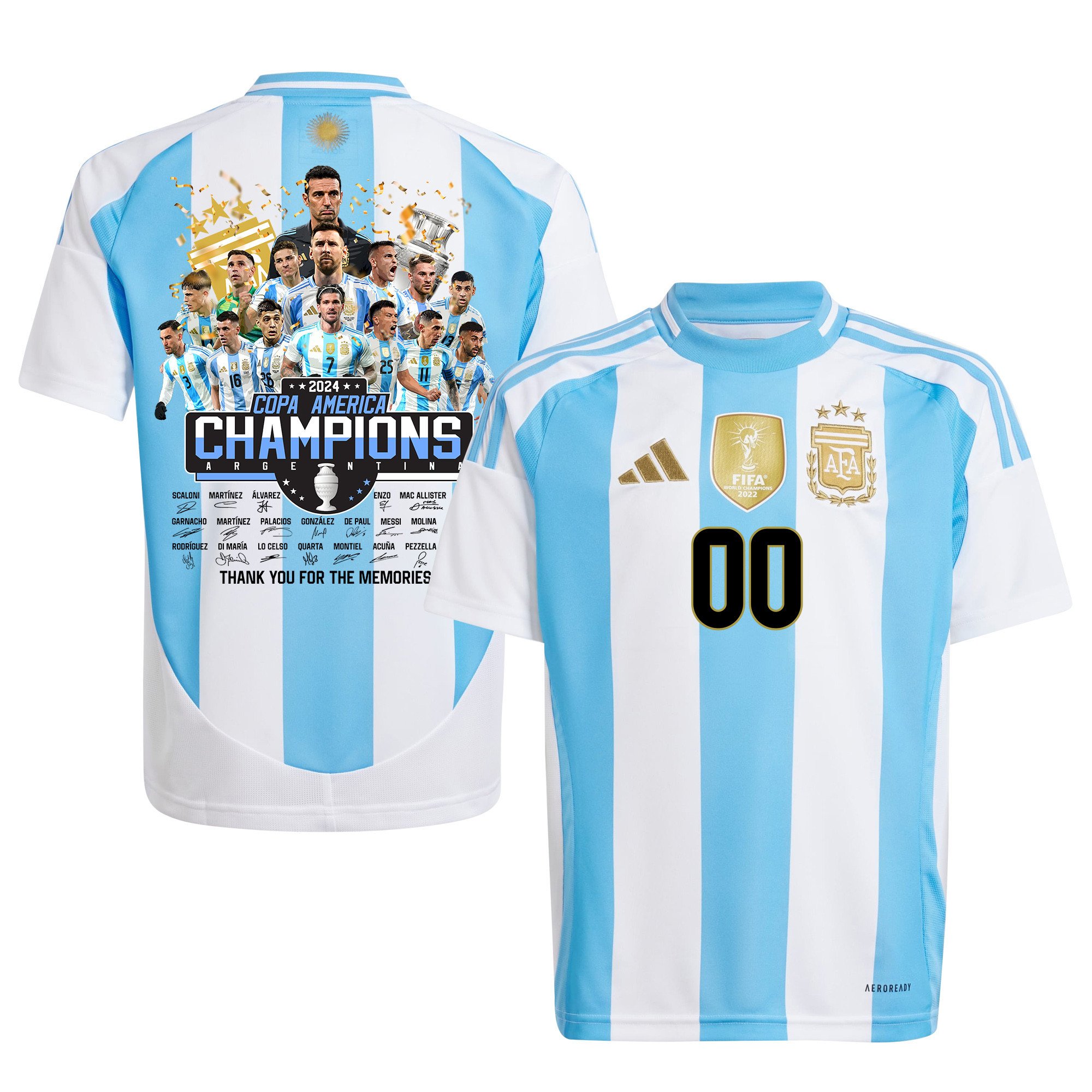 Argentina 2024/25 Copa America 2024 Thanks For The Memories Home YOUTH Jersey - White