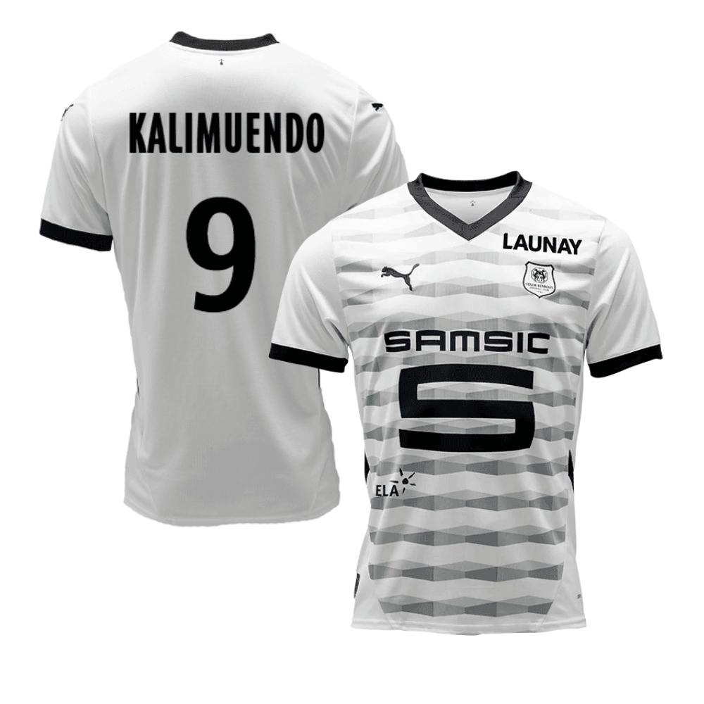 Arnaud Kalimuendo 9 Stade Rennais F.C. 2024/25 Away Men Jersey - White