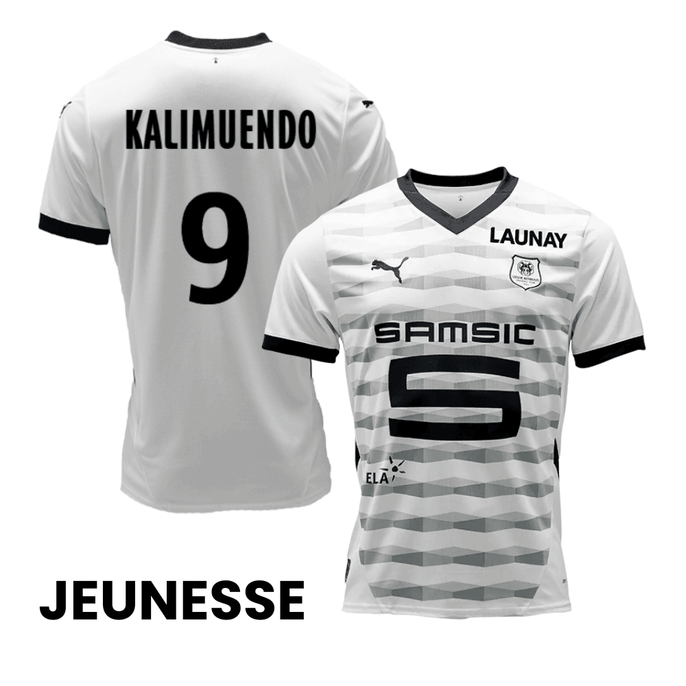 Arnaud Kalimuendo 9 Stade Rennais F.C. 2024/25 Away YOUTH Jersey - White