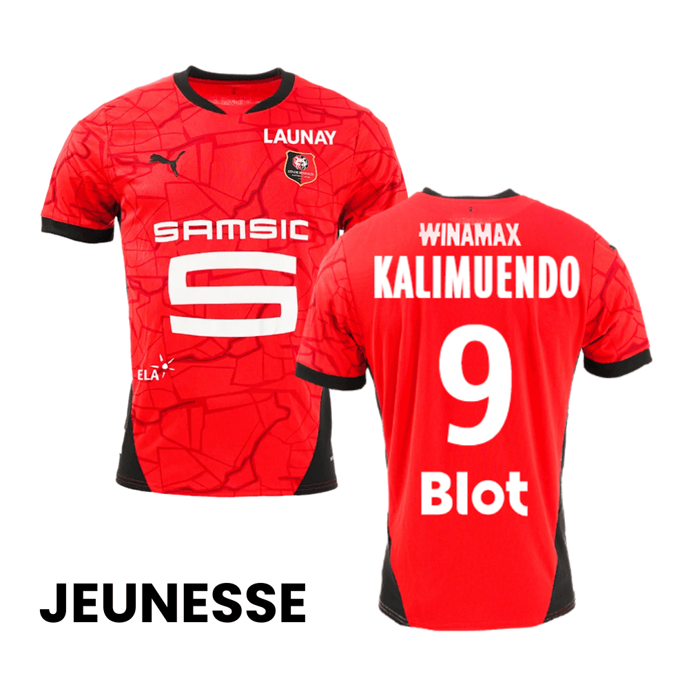 Arnaud Kalimuendo 9 Stade Rennais F.C. 2024/25 Home YOUTH Jersey - Red
