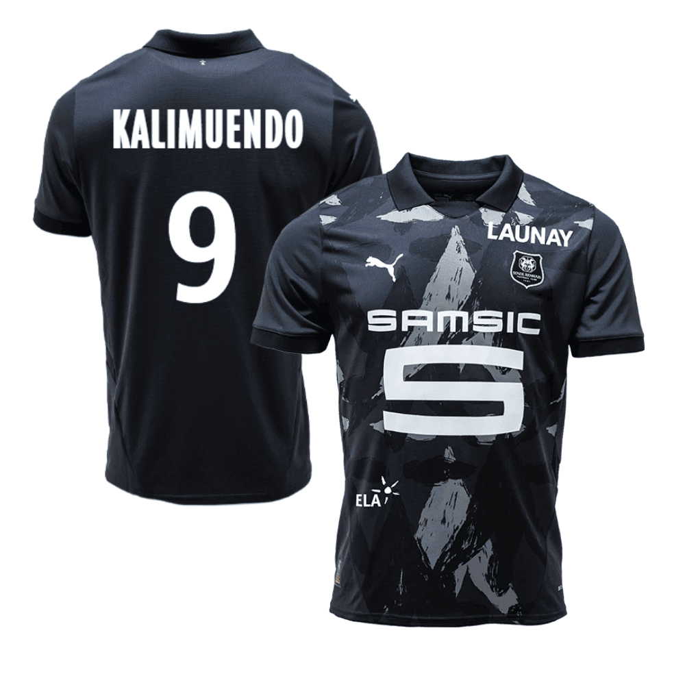 Arnaud Kalimuendo 9 Stade Rennais F.C. 2024/25 Third Men Jersey - Black