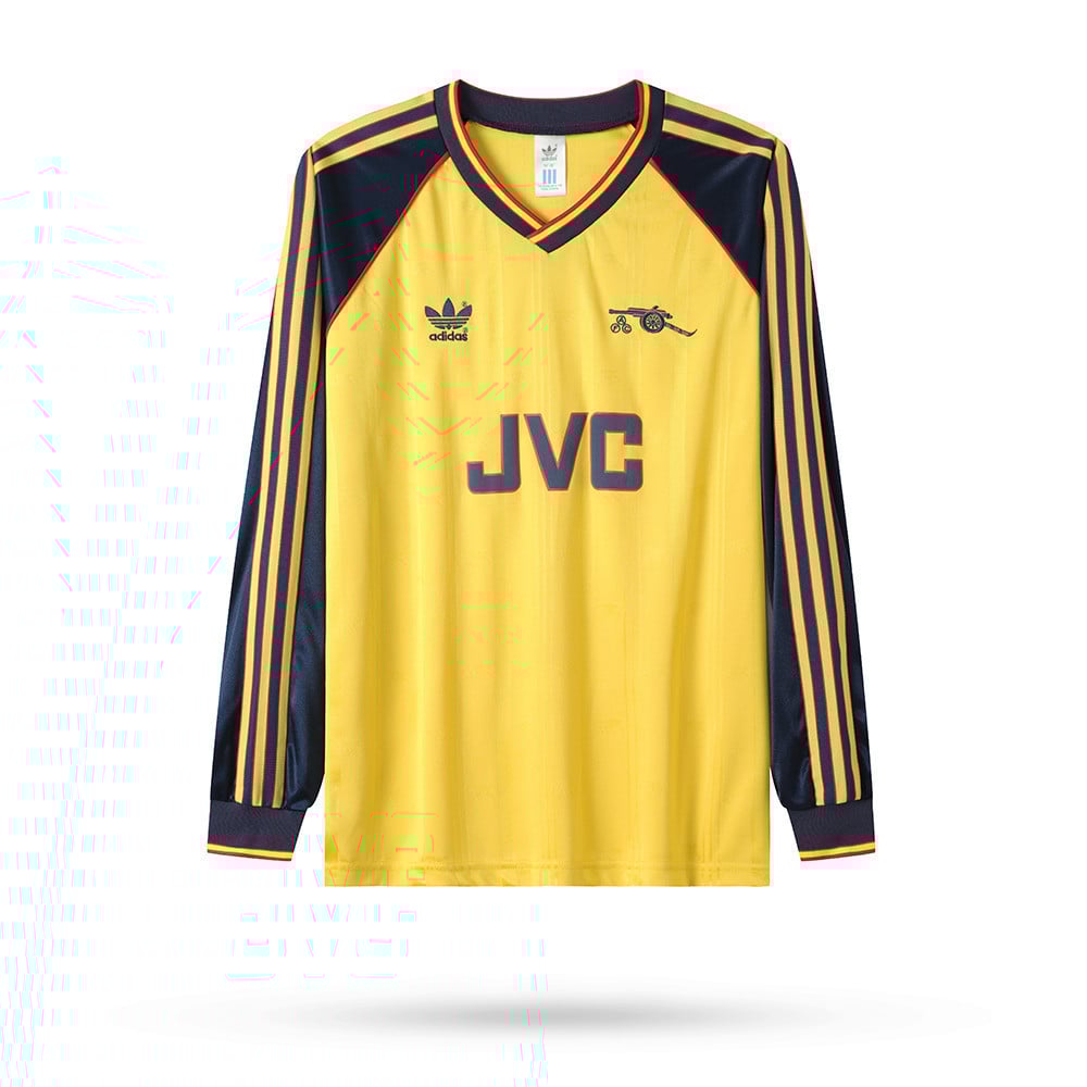 Arsenal 1988-1991 Away Men Retro Jersey - Long Sleeve, Yellow