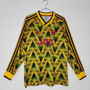 Arsenal 1991/93 Away Retro Long Sleeve Men Jersey - Yellow