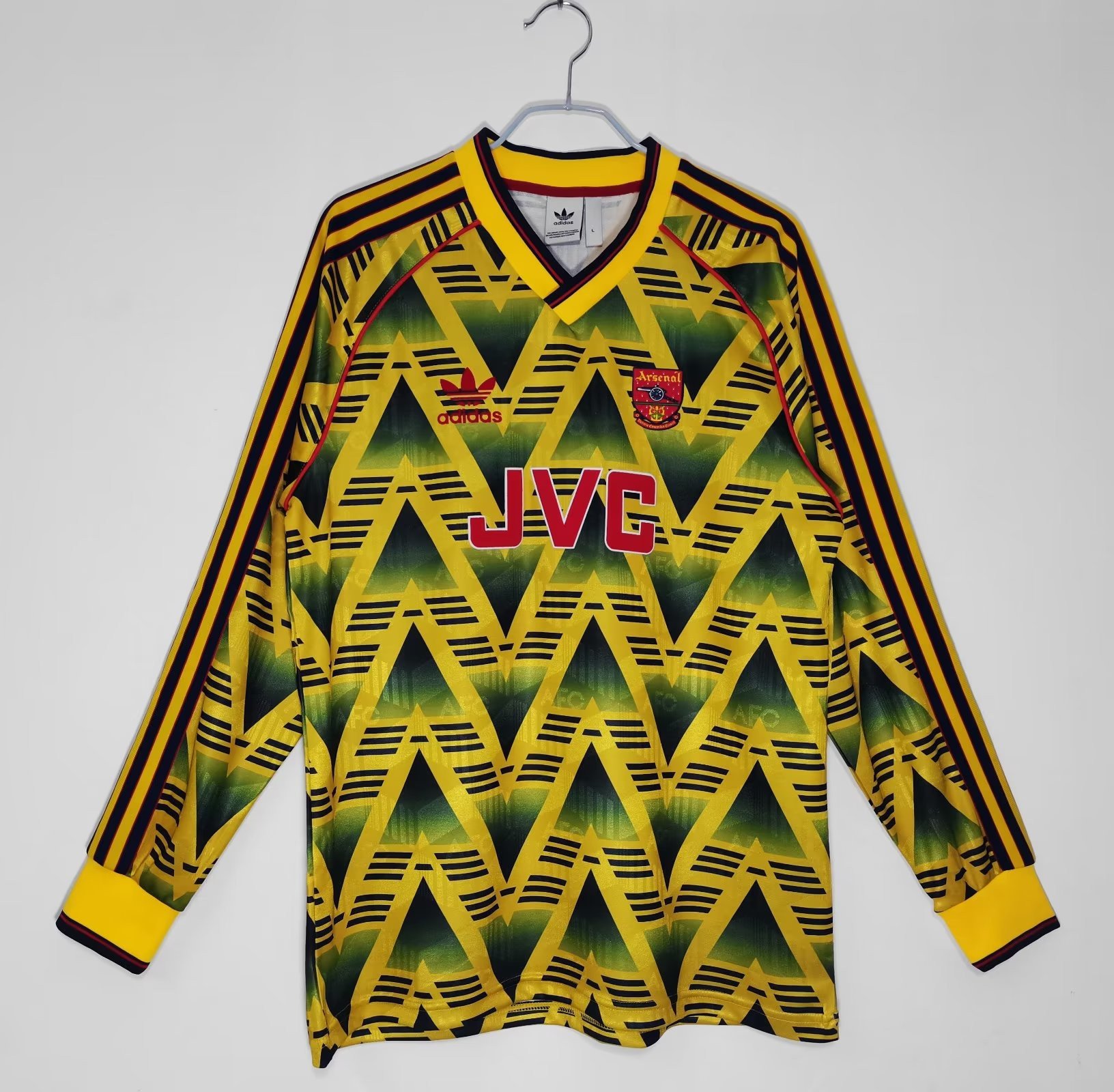 Arsenal 1991/93 Away Retro Long Sleeve Men Jersey – Yellow