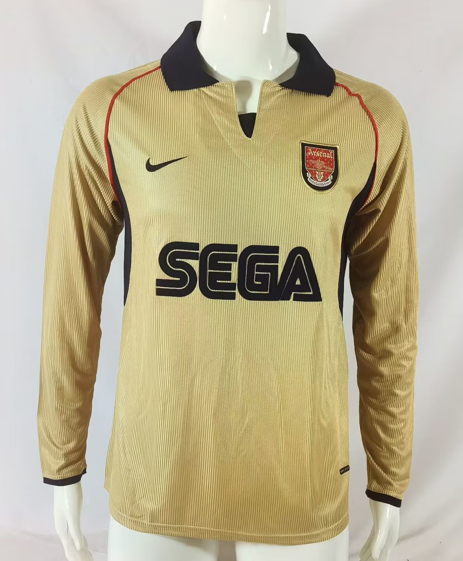 Arsenal 2001/02 Away Retro Long Sleeve Men Jersey – Yellow