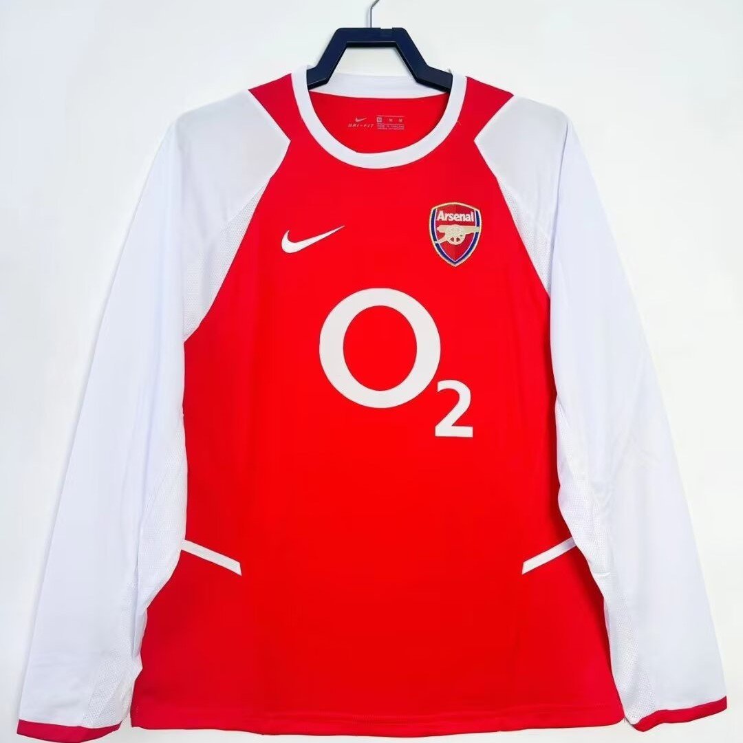 Arsenal 2002/04 Home Retro Long Sleeve Men Jersey - Red