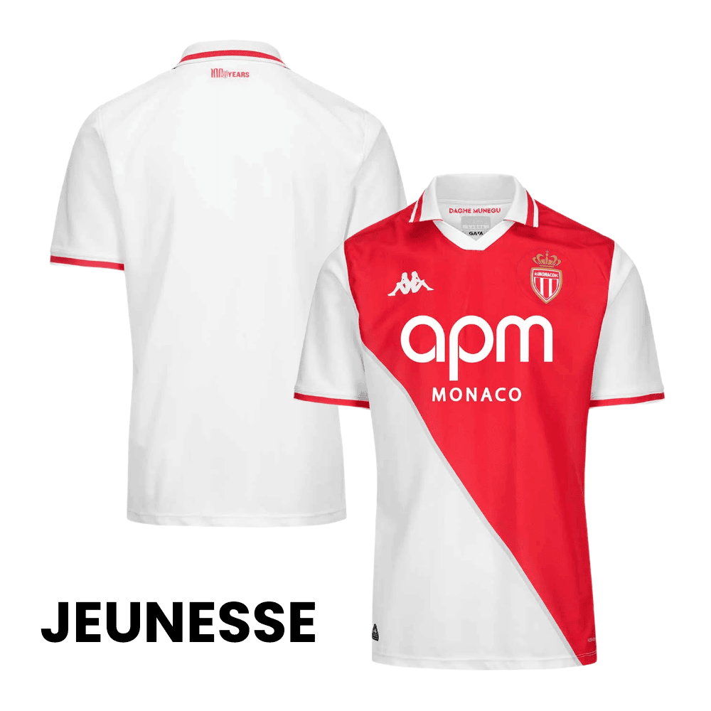 AS Monaco 2024/25 Home YOUTH Jersey - White/Red