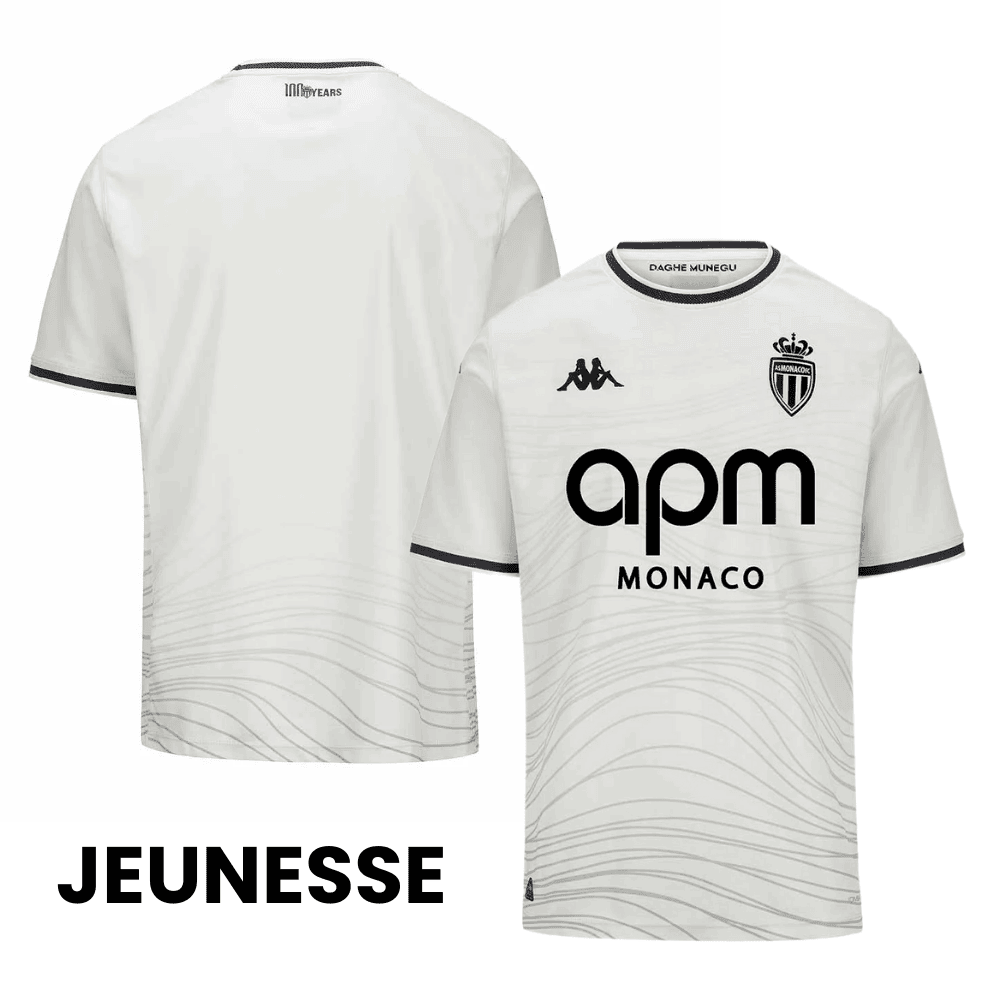 AS Monaco 2024/25 Third YOUTH Jersey - White