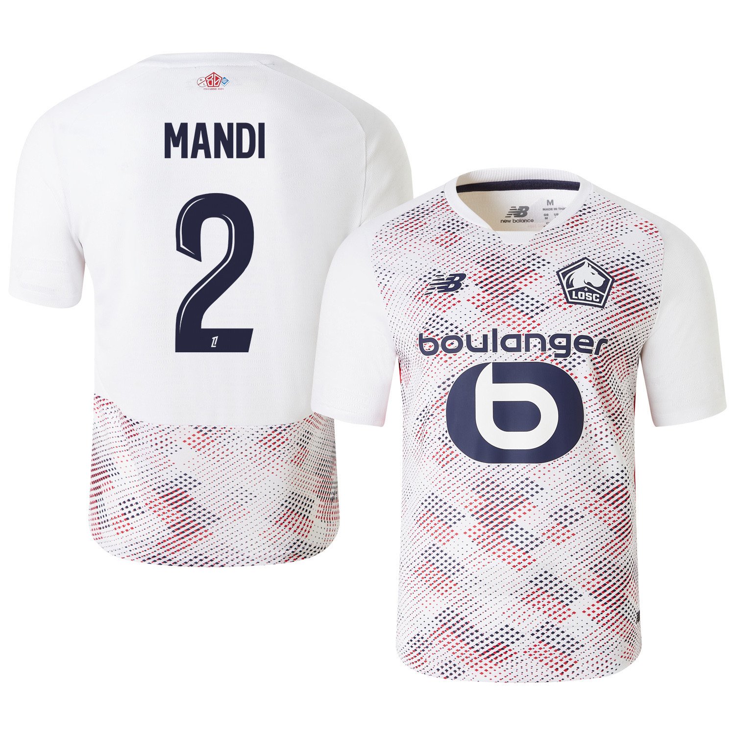 Aïssa Mandi 2 LOSC Lille 2024/25 Away Men Jersey - White