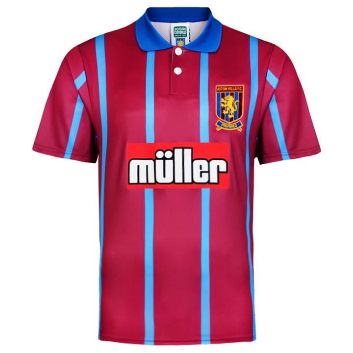 Aston Villa 1993/95 Home Retro Men Jersey - Crimson