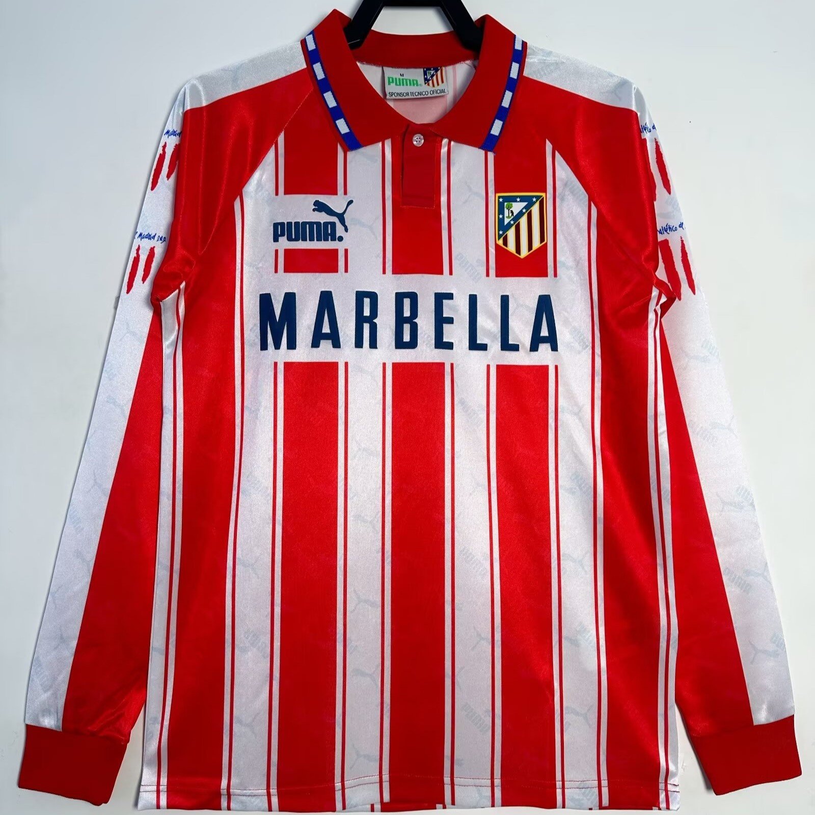 Atlético de Madrid 1994/95 Home Retro Long Sleeve Men Jersey - Red