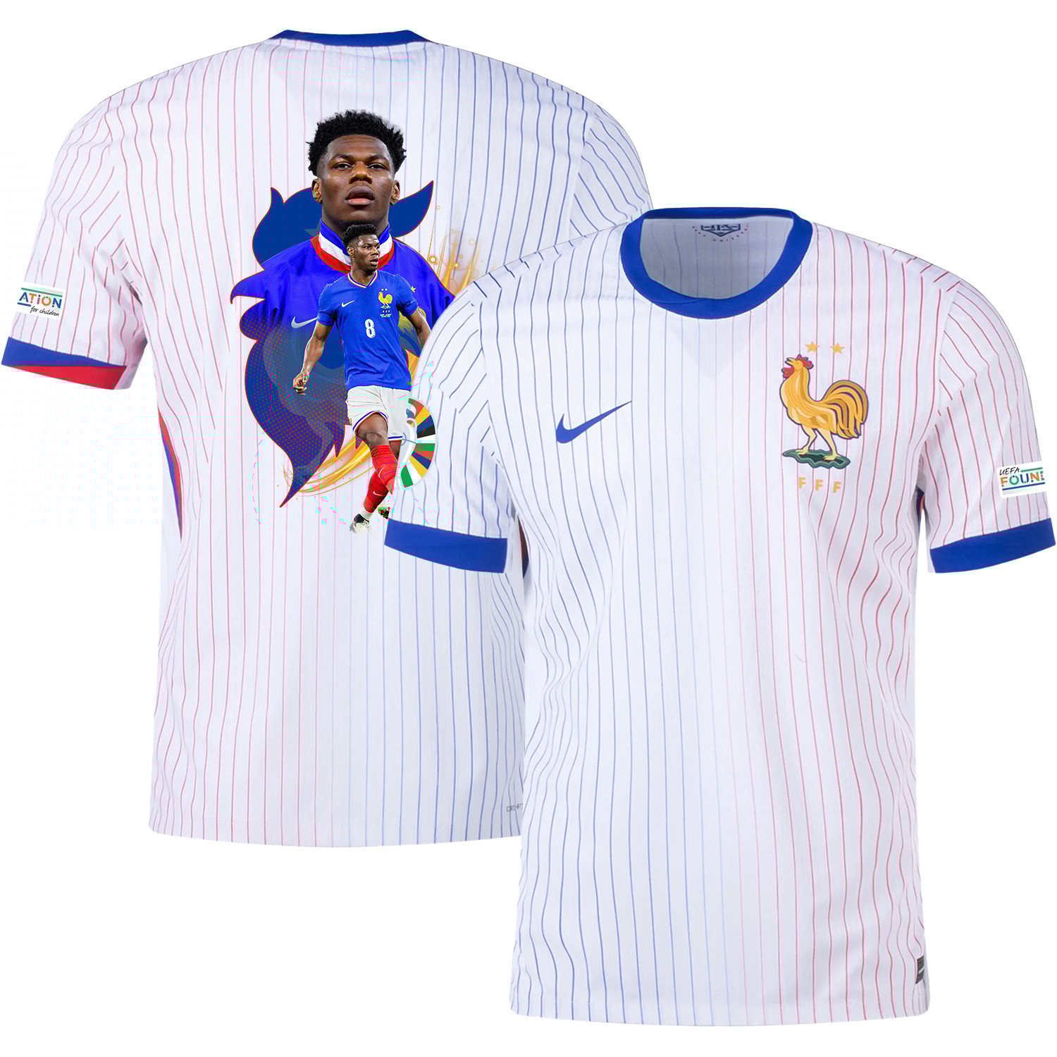 Aurélien Tchouaméni 8 Game-changer France National Team 2024/25 Away Jersey - Euro UEFA Patch - Men, White