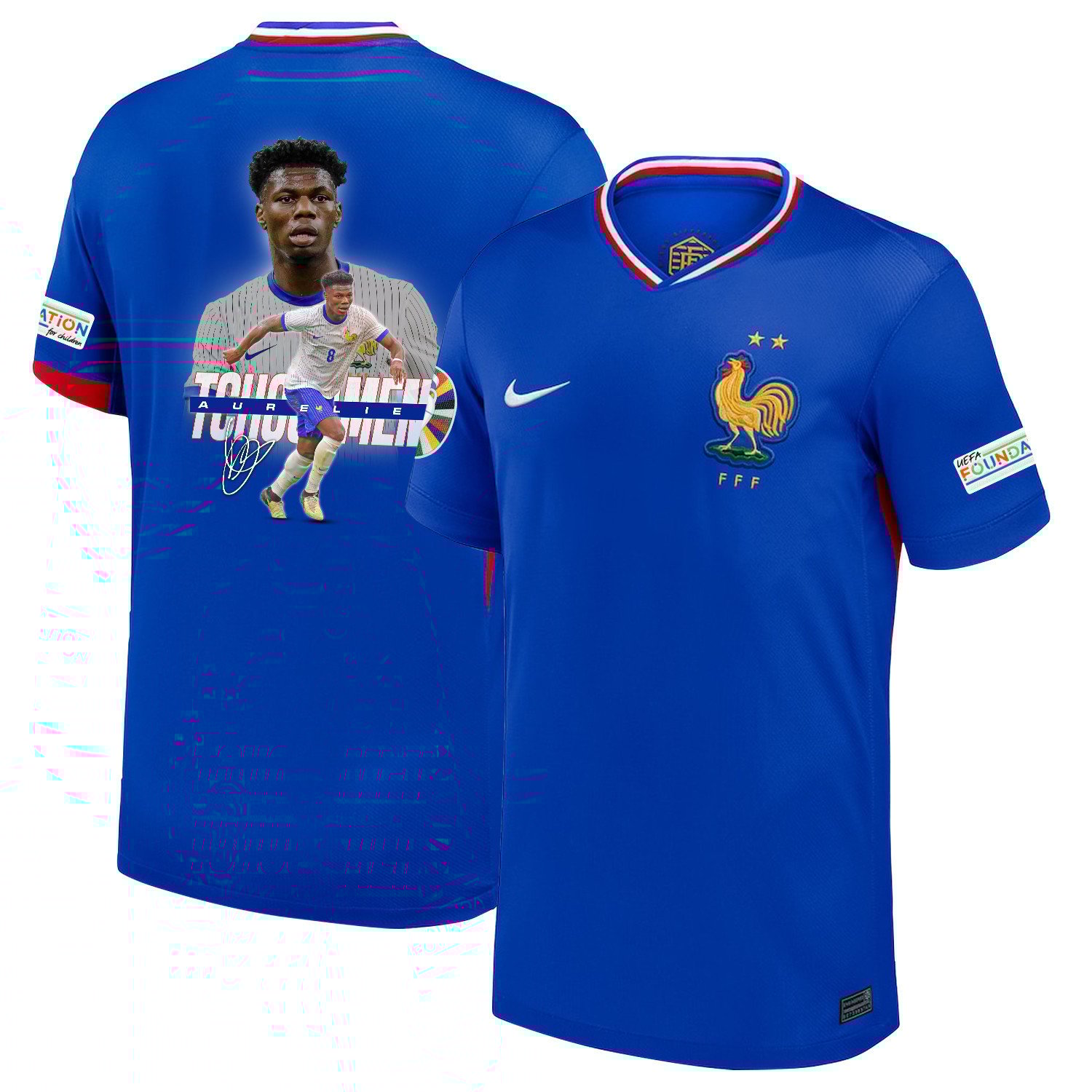 Aurélien Tchouaméni 8 Visionary Player France National Team 2024/25 Home Jersey - Euro UEFA Patch - Men, Blue
