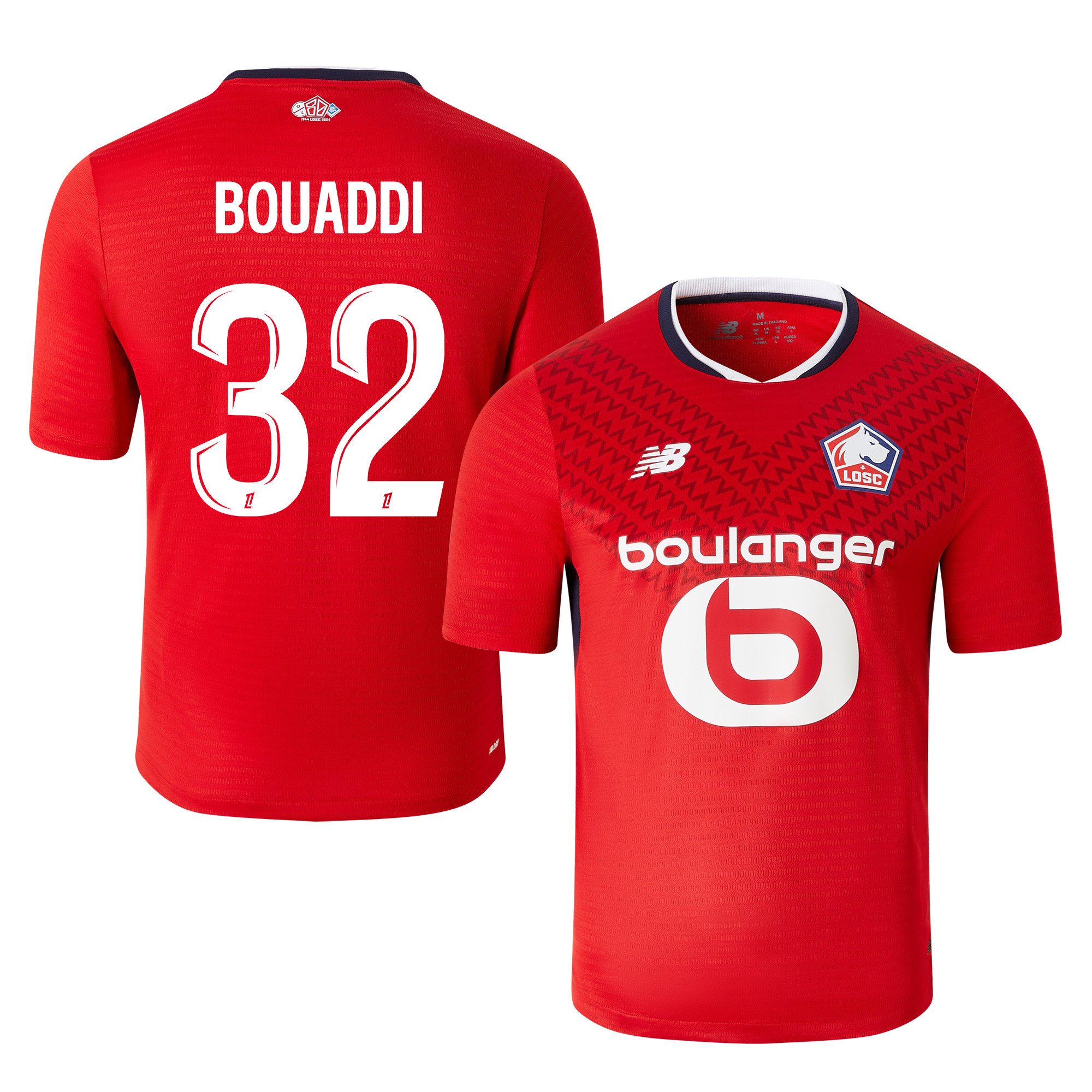 Ayyoub Bouaddi 32 LOSC Lille 2024/25 Home Men Jersey - Red