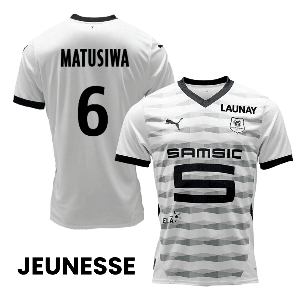 Azor Matusiwa 6 Stade Rennais F.C. 2024/25 Away YOUTH Jersey - White