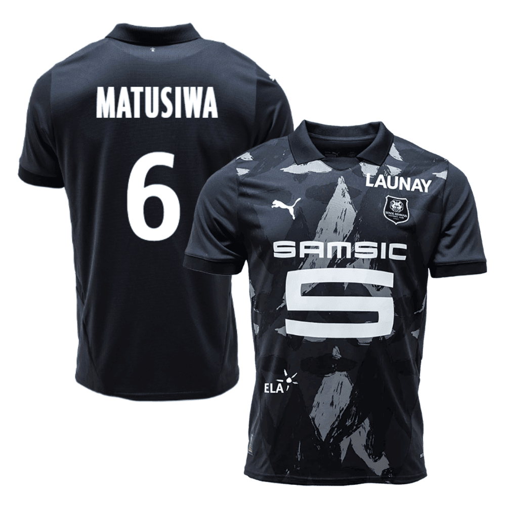 Azor Matusiwa 6 Stade Rennais F.C. 2024/25 Third Men Jersey - Black