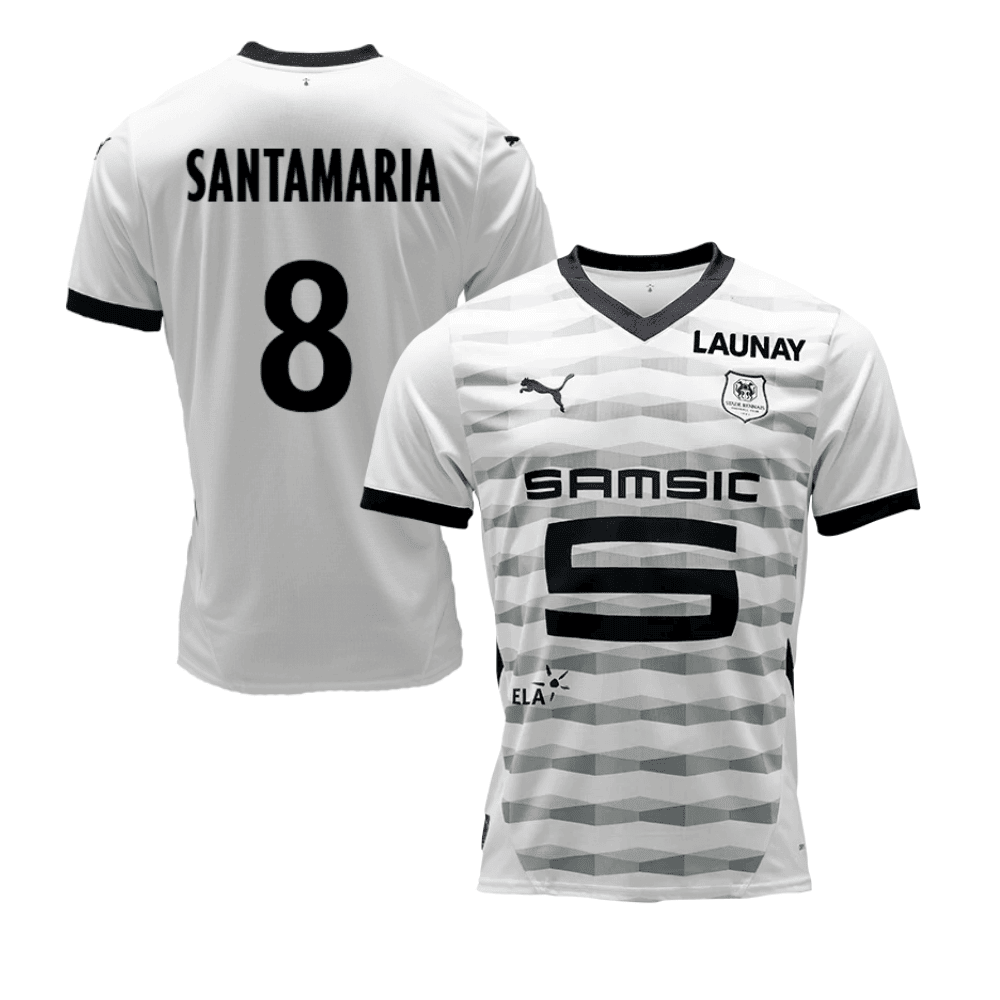 Baptiste Santamaria 8 Stade Rennais F.C. 2024/25 Away Men Jersey - White