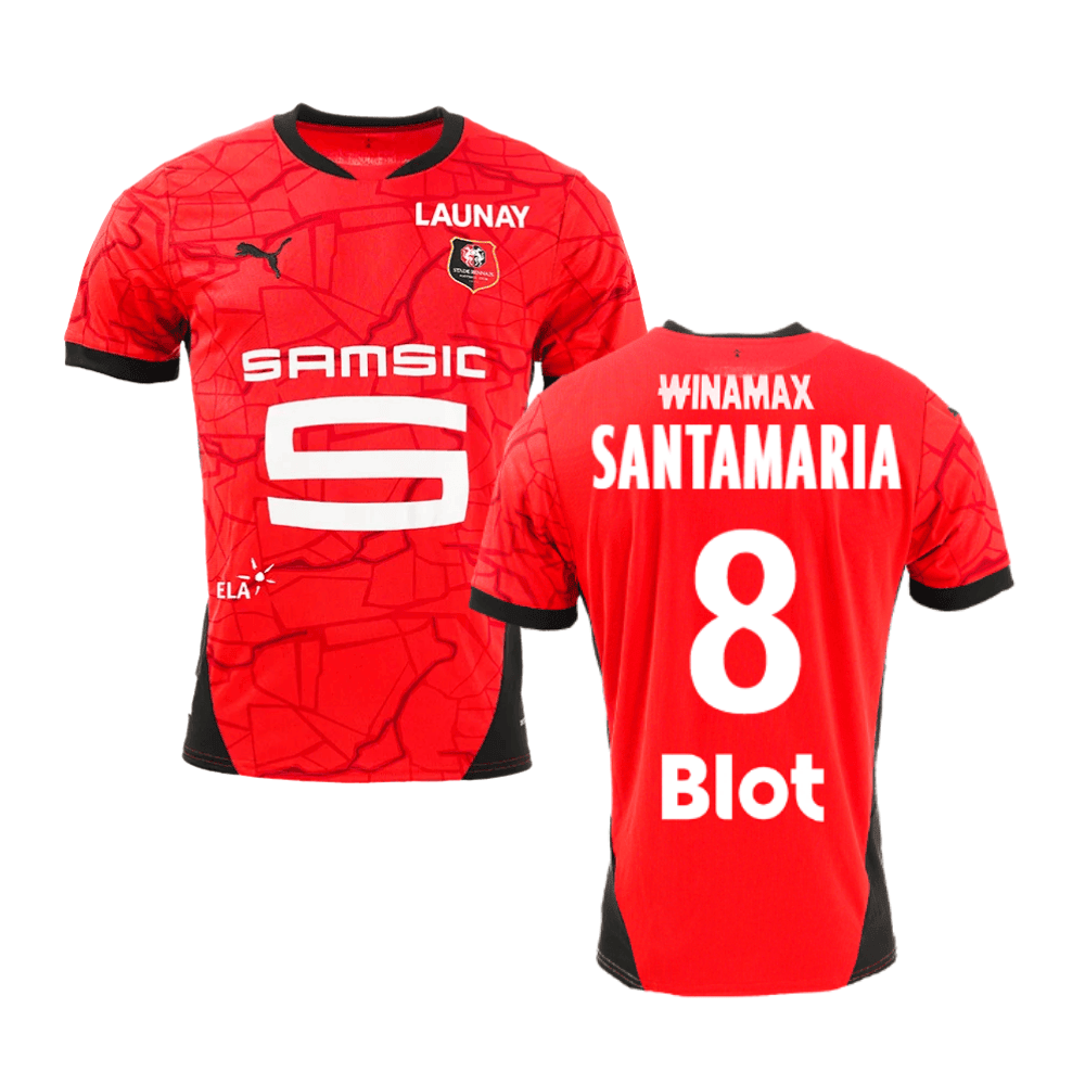 Baptiste Santamaria 8 Stade Rennais F.C. 2024/25 Home Men Jersey - Red