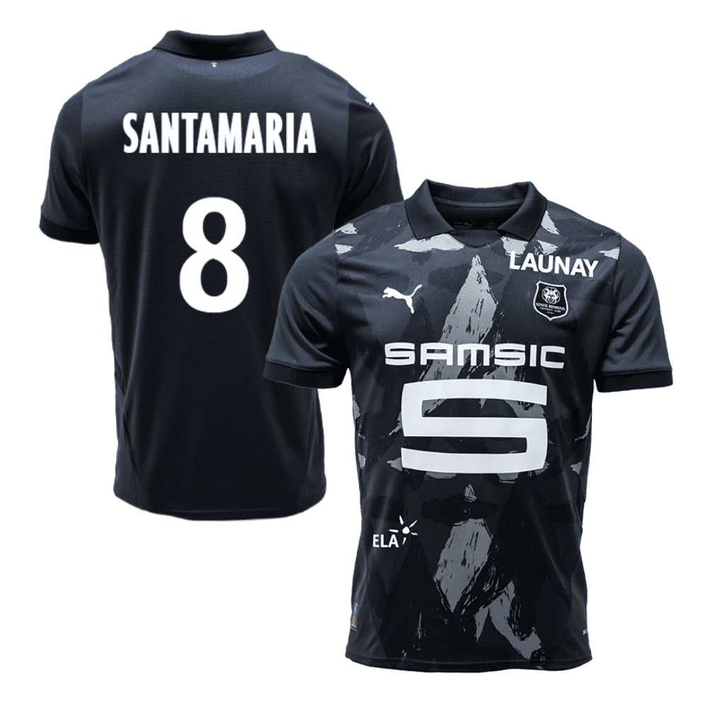 Baptiste Santamaria 8 Stade Rennais F.C. 2024/25 Third Men Jersey - Black