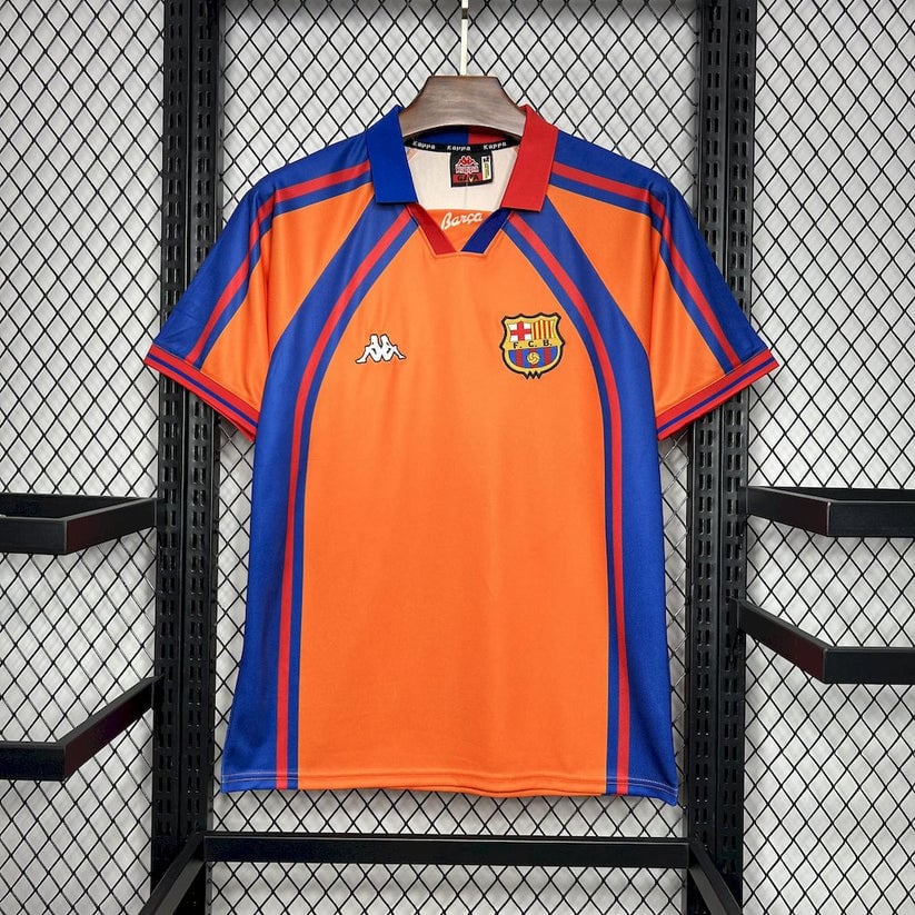 Barcelona 1997/98 European Away Retro Men Jersey - Orange