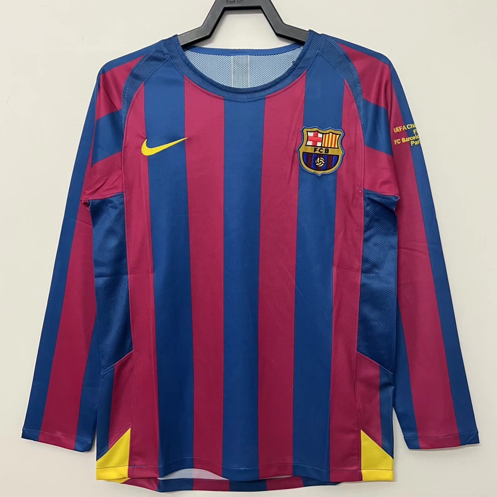 Barcelona 2005/06 Home Retro Long Sleeve Men Jersey - Blue