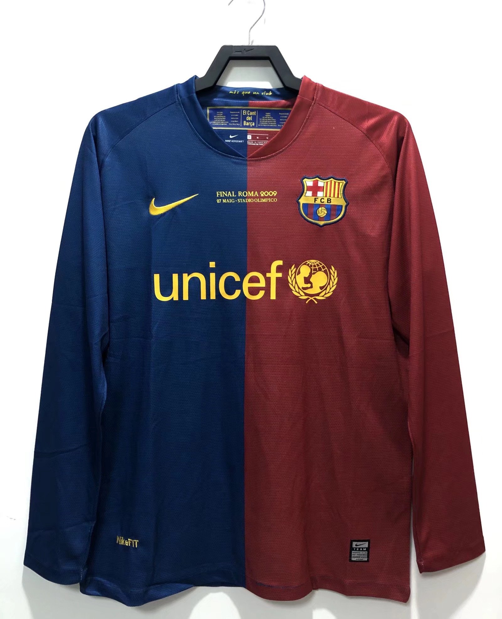 Barcelona 2008/09 Champions League Home Retro Long Sleeve Men Jersey – Blue/Red