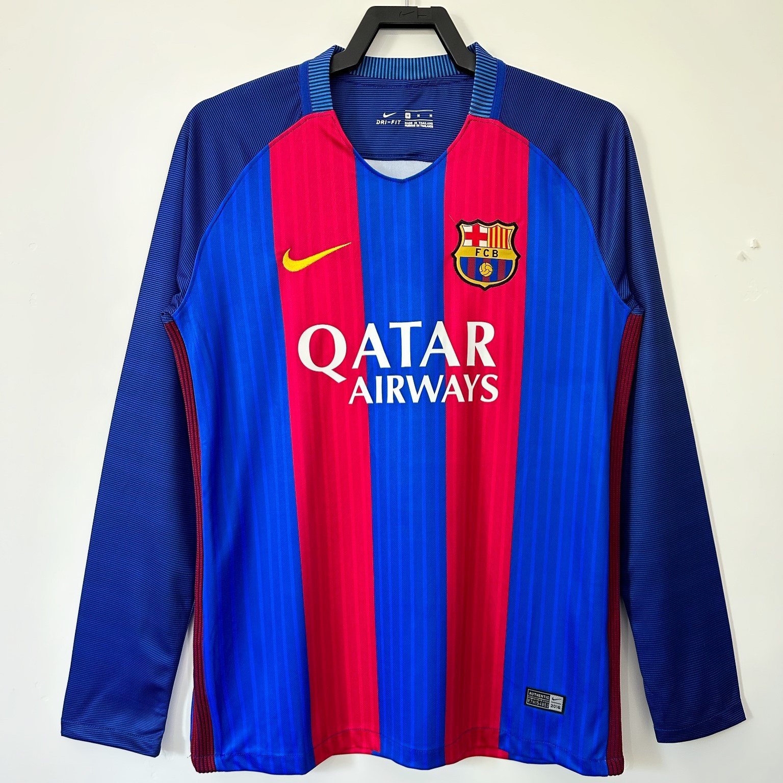 Barcelona 2016/17 Home Retro Long Sleeve Men Jersey - Blue
