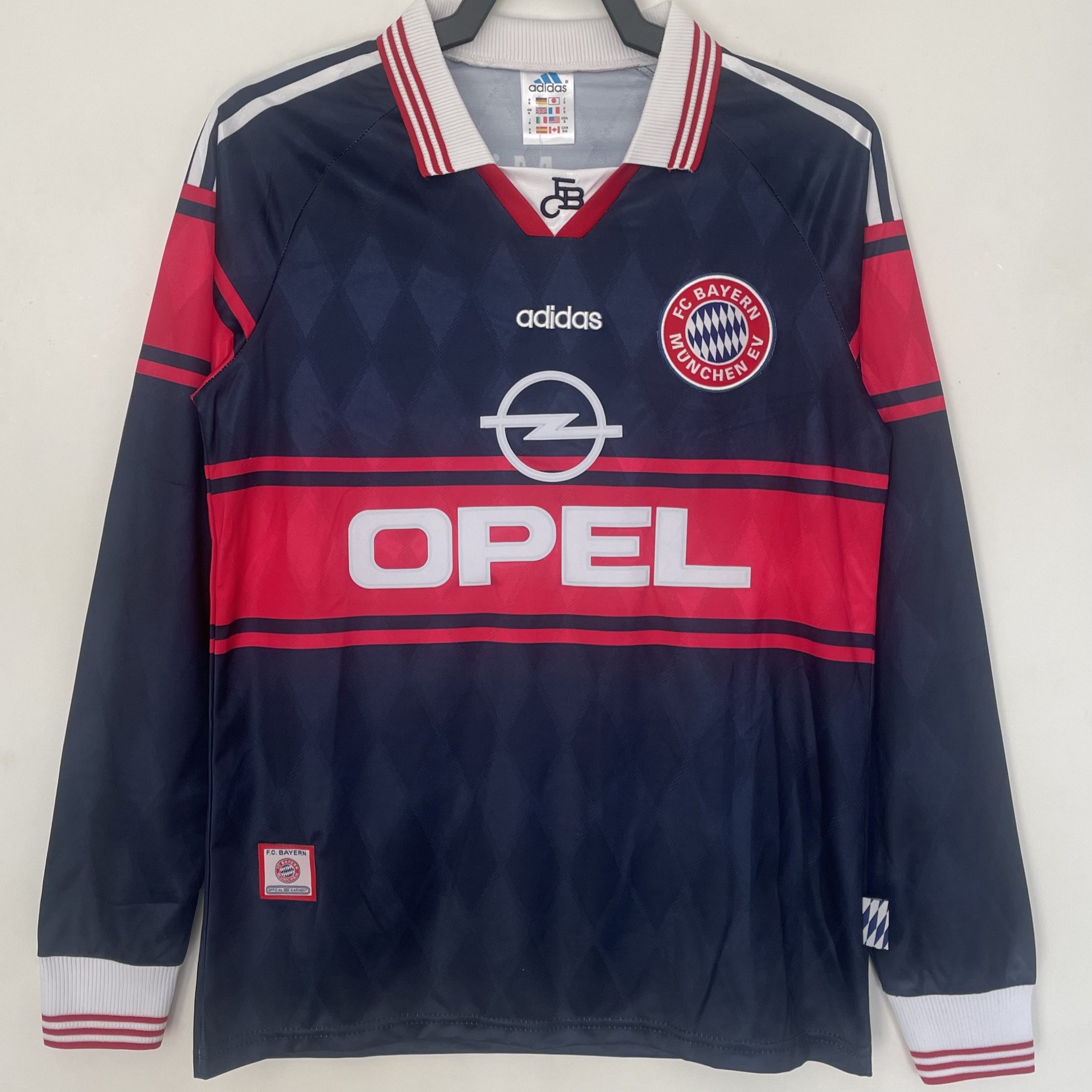 Bayern Munich 1997/98 Home Retro Long Sleeve Men Jersey - Navy