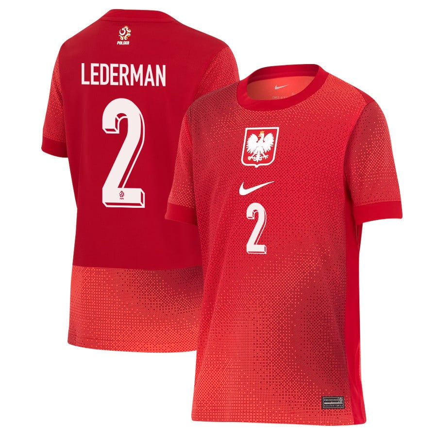 Ben Lederman 2 Poland National Team 2024/25 Away YOUTH Jersey - Red