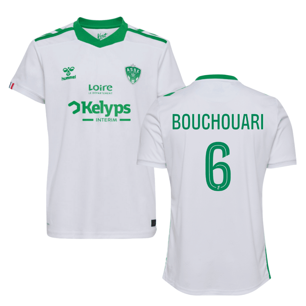 Benjamin Bouchouari 6 AS Saint-Étienne 2024/25 Away Men Jersey - White
