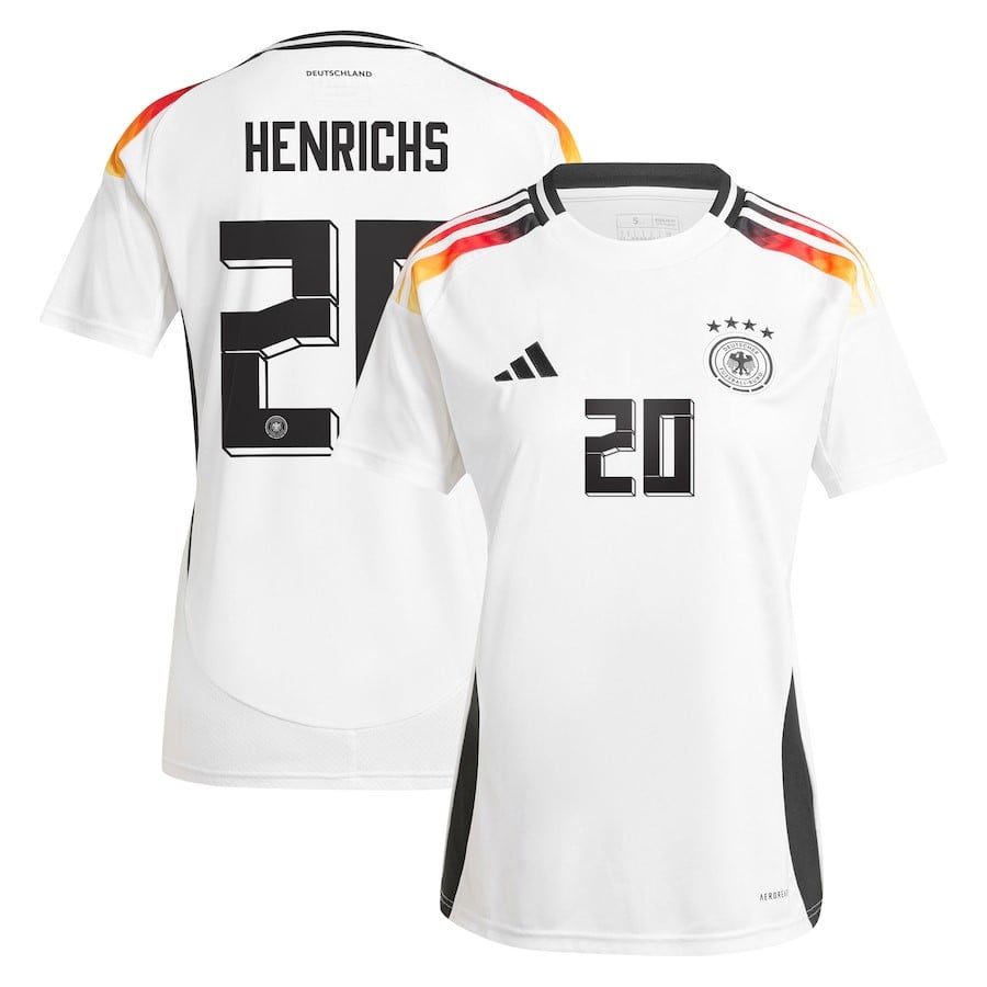 Benjamin Henrichs 20 Germany National Team 2024 Home Women Jersey - White