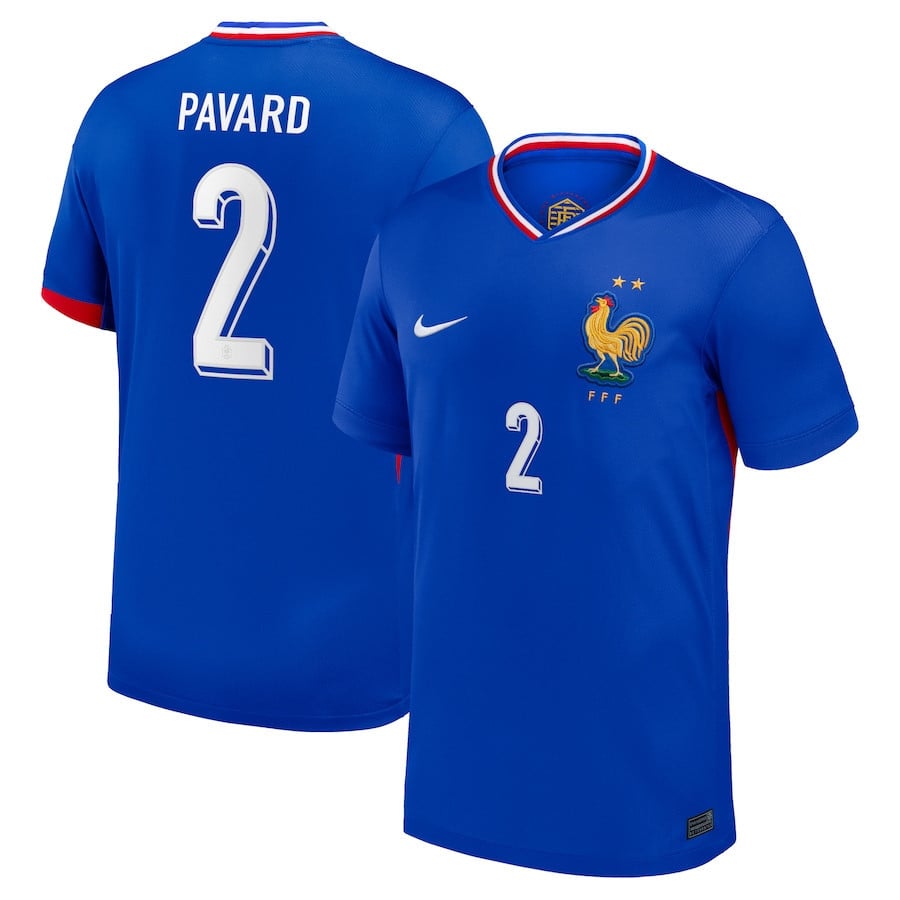 Benjamin Pavard 2 France National Team 2024 Home YOUTH Jersey - Blue