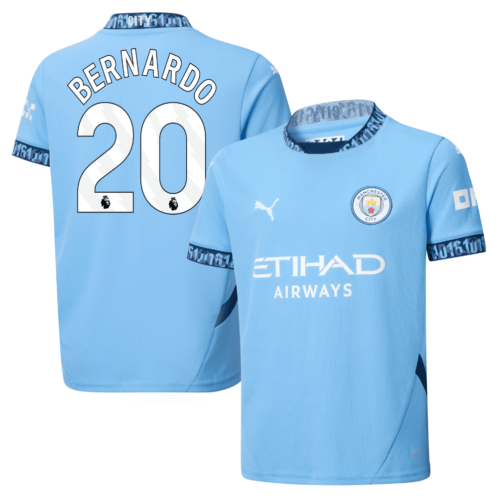 Bernardo Silva 20 Manchester City 2024/25 Home YOUTH Jersey - Light Blue