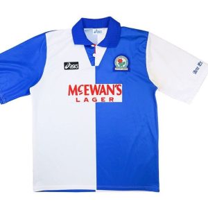 Blackburn Rovers 1994/95 Home Retro Men Jersey - White/Blue