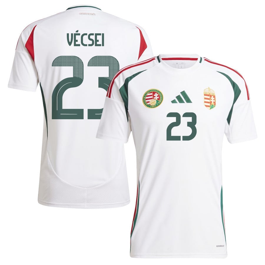 Bálint Vécsei 23 Hungary National Team 2024/25 Away Men Jersey - White