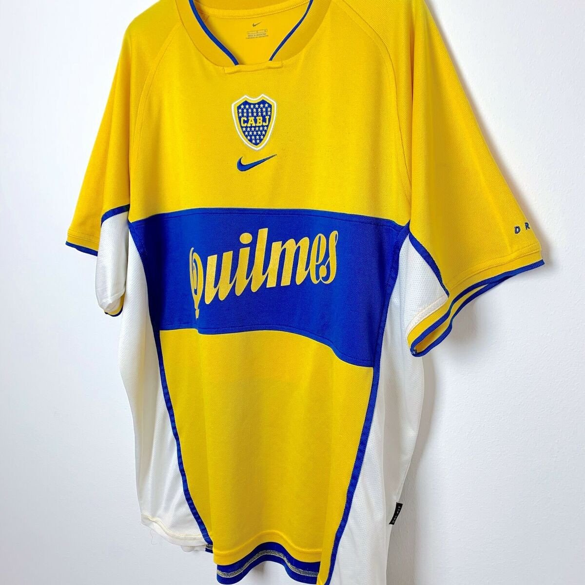 Boca Juniors 2001/02 Away Retro Men Jersey - Yellow