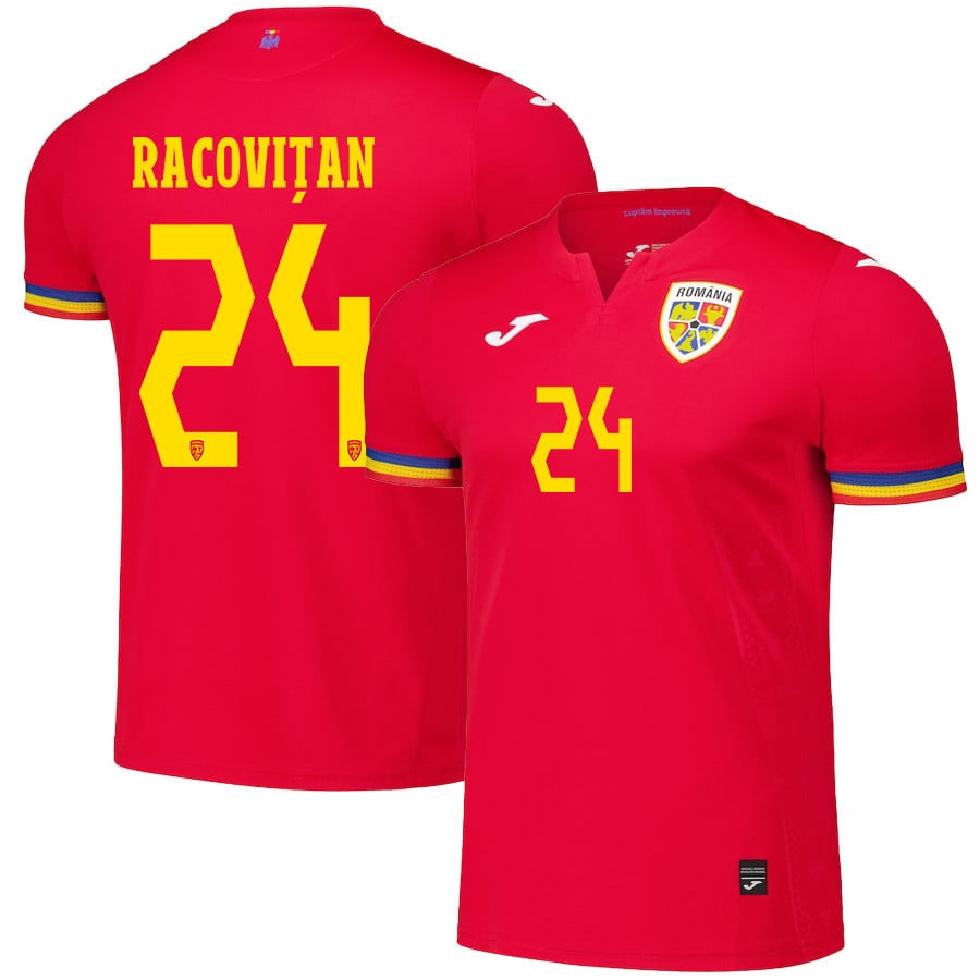 Bogdan Racovițan 24 Romania National Team 2024/25 Away Men Jersey - Red
