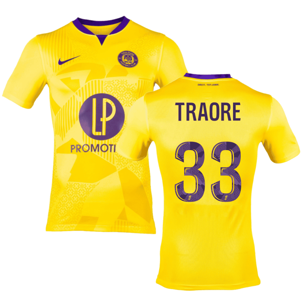 Bonota Traoré 33 Toulouse FC 2024/25 Away Men Jersey - Yellow